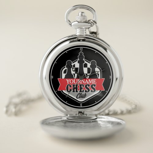 Personalized NAME Chess Player Club Checkmate  Pocket Watch