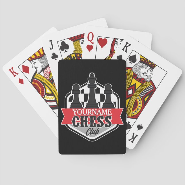 Personalized NAME Chess Player Club Checkmate Poker Cards (Back)