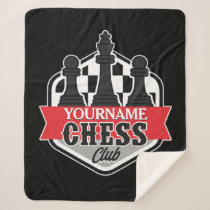 Personalized NAME Chess Player Club Checkmate Sherpa Blanket