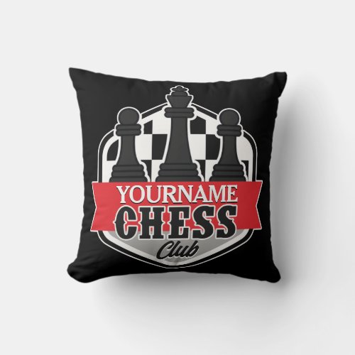 Personalized NAME Chess Player Club Checkmate  Throw Pillow