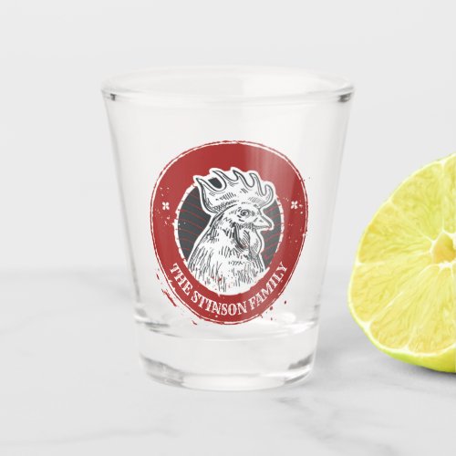 Personalized NAME Chicken Custom Country Rooster Shot Glass