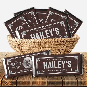 Personalized Name Chocolate Bars Vintage Label