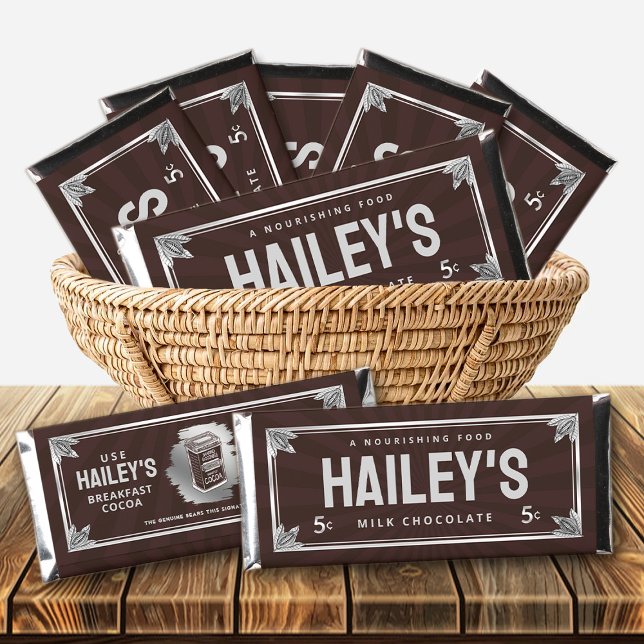 Personalized Name Chocolate Bars Vintage Label (Personalized Name Chocolate Bars with Vintage Hershey's Label)