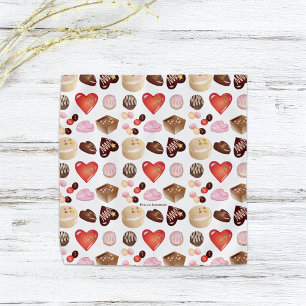 Personalized Name Chocolate Candy Heart Pattern Bandana