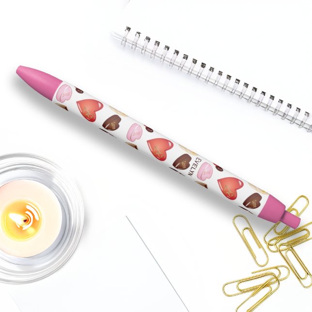 Personalized Name Chocolate Candy Heart Pen (Creator Uploaded)