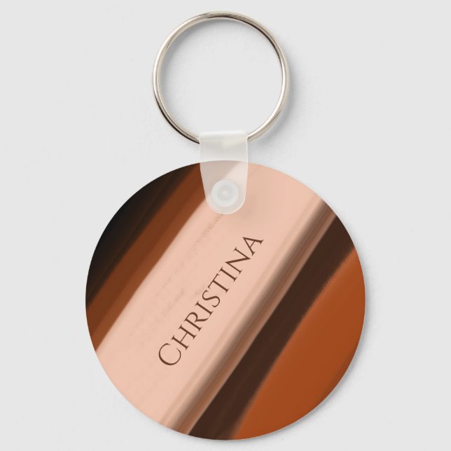 Personalized Name Chocolate Toffee Taupe  Keychain (Front)