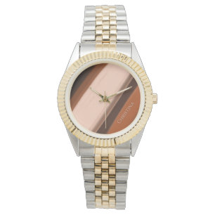 Personalized Name Chocolate Toffee Taupe  Watch