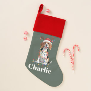 Personalized Name Christmas Beagle Dog Lover Stocking