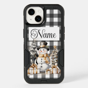 Personalized name Christmas snowman OtterBox iPhone 14 Case