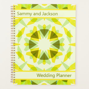 Personalized Name Citrus Green Yellow Star Wedding Planner