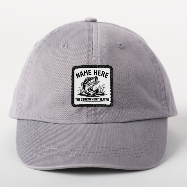 Personalized Name Classic Bass Fishing Storm Patch (On Headwear)