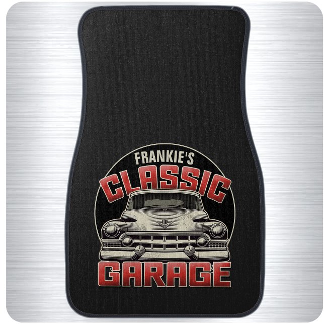 Personalized NAME Classic Car Garage Custom Shop Floor Mat (Creator Uploaded)