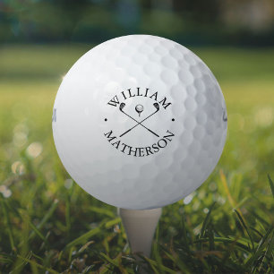 Personalized Name Classic Golf Clubs Balls