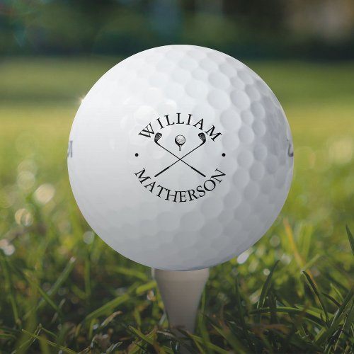Personalized Name Classic Golf Clubs Golf Balls
