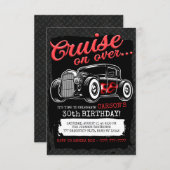 Personalized NAME Classic Hot Rod Birthday Party Invitation (Front/Back)