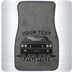 Personalized NAME Classic Muscle Car Garage Retro Car Floor Mat