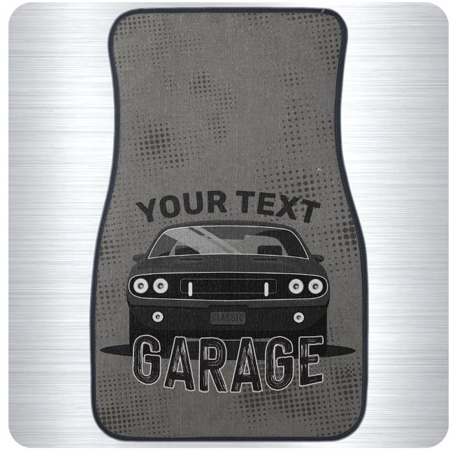 Personalized NAME Classic Muscle Car Garage Retro Floor Mat (Creator Uploaded)