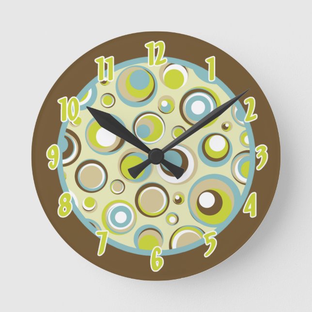 Personalized Name Clock 1970’s Retro Circle (Front)