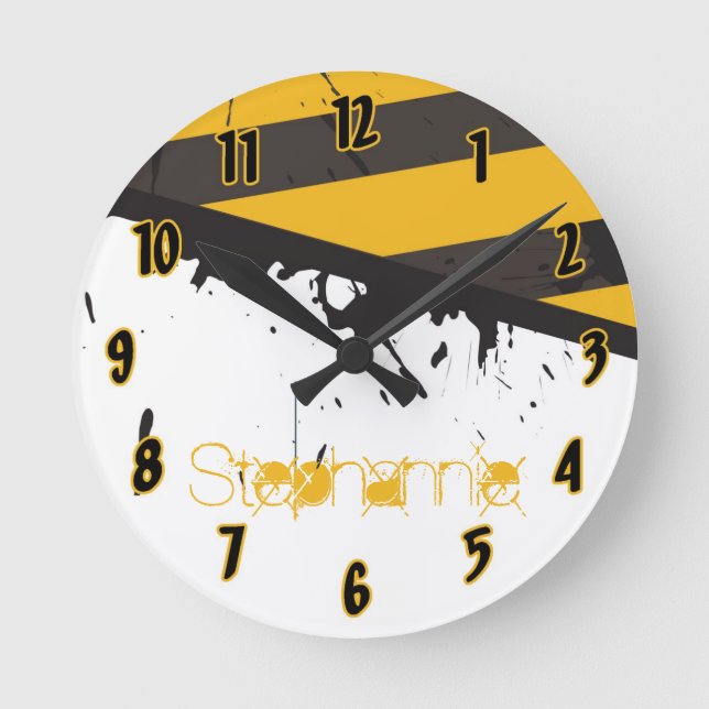 Personalized Name Clock Bio Hazard Caution Tape (Front)