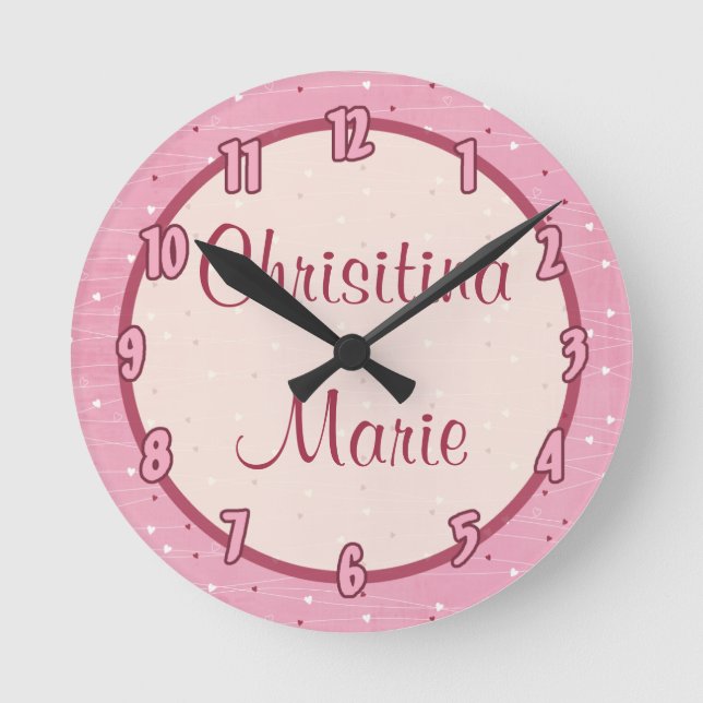 Personalized Name Clock Heart & Love (Front)
