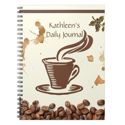 Personalized Name Coffee Daily Journal