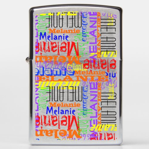 Personalized Name Collage Colorful Custom Zippo Lighter