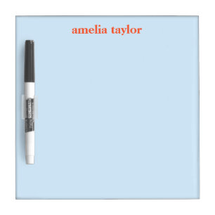 Personalized Name College Dorm Blue Persimmon Cute Dry Erase Board