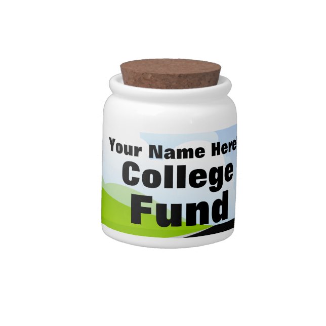 Personalized Name College Fund Saving Bank Jar (Left)