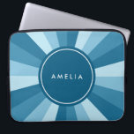 Personalized Name Color Wheel Shades of Blue Laptop Sleeve<br><div class="desc">Color wheel in shades of blue laptop sleeve. Customize this by easily replacing the placeholder text to add your text. For more options such as to change the font and its size click the "Customize it" button.</div>