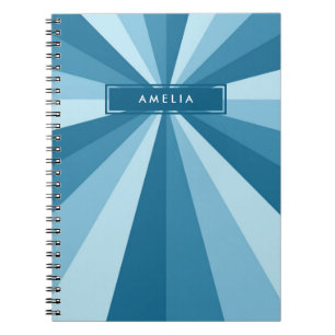 Personalized Name Color Wheel Shades of Blue Notebook