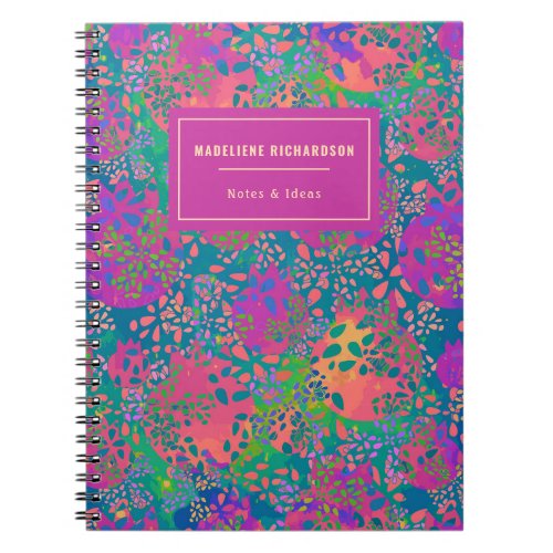 Personalized Name Colorful Abstract Pattern Notebook