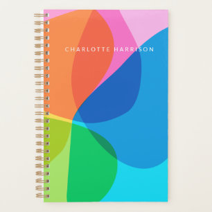 Personalized Name Colorful Abstract Playful Chic Planner