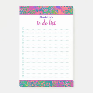 Personalized Name Colorful Abstract To Do List Post-it Notes