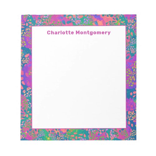 Personalized Name Colorful Abstract Whimsical Notepad