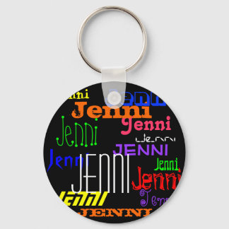 Personalized Name Colorful Collage Keychain