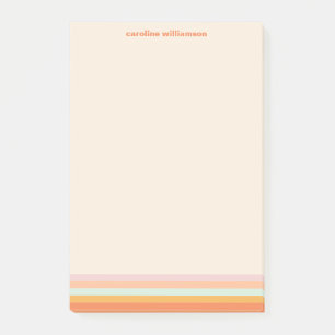 Personalized Name Colorful Stripes Retro Pastel Post-it Notes