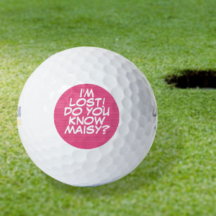 Personalized Name Comic Book Pink Lost Golf Balls