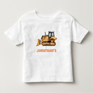 Personalized Name Construction Vehicle Bulldozer Toddler T-shirt