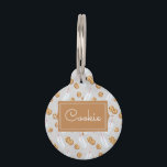 Personalized Name Cookies n Milk Cat Pet ID Tag<br><div class="desc">Yummy Cookie! If your looking for a new kitty name here is a cute one! This design features a food background with your cats name . blue & tan colors. Just the right amount of purr & furry smiles to make this the purrfect custom pet id tag. Click personalize, add...</div>