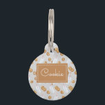 Personalized Name Cookies n Milk Cat Pet ID Tag<br><div class="desc">Yummy Cookie! If your looking for a new kitty name here is a cute one! This design features a food background with your cats name . blue & tan colors. Just the right amount of purr & furry smiles to make this the purrfect custom pet id tag. Click personalize, add...</div>