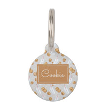 Personalized Name Cookies n Milk Cat Pet ID Tag