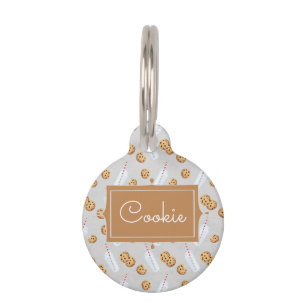 Personalized Name Cookies n Milk Cat Pet ID Tag