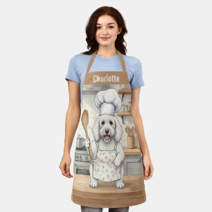 Personalized Name Cooking Poodle Dog Chef Apron