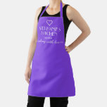 Personalized Name Cooking With Love Purple Apron at Zazzle