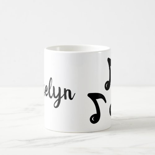 Personalized Name Cool Musical Notes Music Graphic Coffee Mug