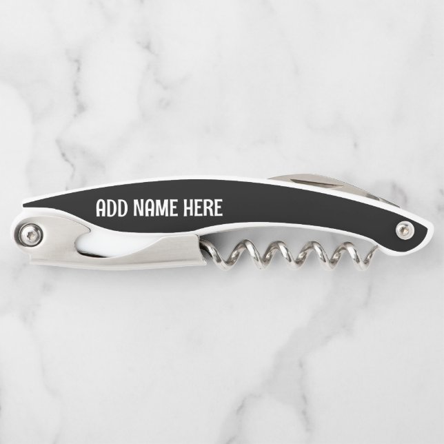 PERSONALIZED NAME CORKSCREW CUSTOM BOTTLE OPENER (Front)