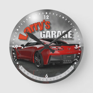Personalized Name Corvette Garage Clock