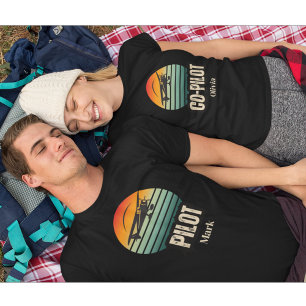 Personalized Name Couple Matching PILOT Sunset T-Shirt