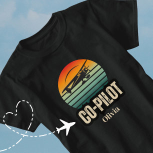 Personalized Name Couple Matching PILOT Sunset T-Shirt