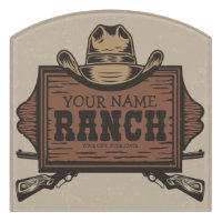 Personalized NAME Cowboy Guns Western Ranch Sign